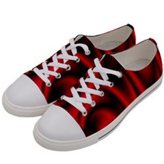 Background Red Color Swirl Women s Low Top Canvas Sneakers