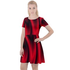 Background Red Color Swirl Cap Sleeve Velour Dress 