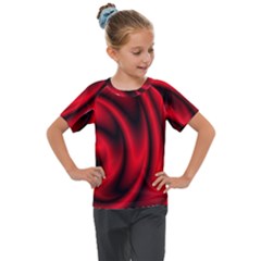 Background Red Color Swirl Kids  Mesh Piece T-Shirt