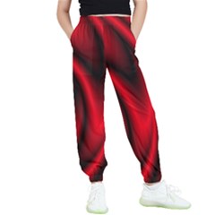 Background Red Color Swirl Kids  Joggers by Ravend