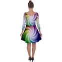 Rainbow Swirl Twirl Quarter Sleeve Skater Dress View2