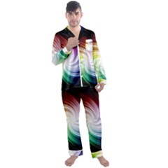 Rainbow Swirl Twirl Men s Long Sleeve Satin Pajamas Set by Ravend