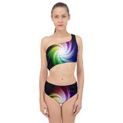 Rainbow Swirl Twirl Spliced Up Two Piece Swimsuit