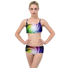 Rainbow Swirl Twirl Layered Top Bikini Set by Ravend