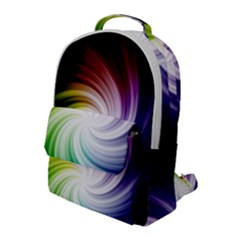 Rainbow Swirl Twirl Flap Pocket Backpack (large)