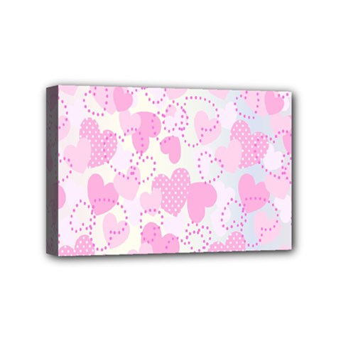 Valentine Background Hearts Bokeh Mini Canvas 6  X 4  (stretched)