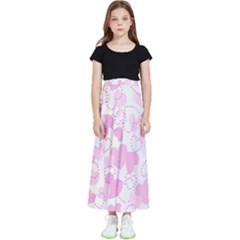 Valentine Background Hearts Bokeh Kids  Flared Maxi Skirt by Ravend