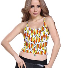 Candy Corn Halloween Candy Candies Spaghetti Strap Bra Top by Ravend