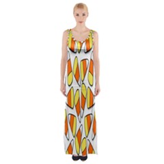 Candy Corn Halloween Candy Candies Thigh Split Maxi Dress