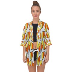 Candy Corn Halloween Candy Candies Open Front Chiffon Kimono