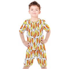 Candy Corn Halloween Candy Candies Kids  T-shirt And Shorts Set