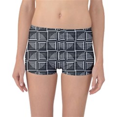 Pattern Op Art Black White Grey Reversible Boyleg Bikini Bottoms