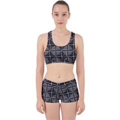 Pattern Op Art Black White Grey Work It Out Gym Set by Ravend