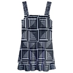 Pattern Op Art Black White Grey Kids  Layered Skirt Swimsuit