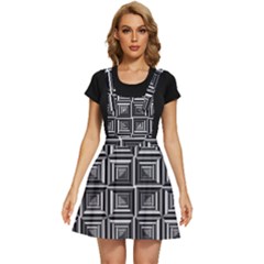 Pattern Op Art Black White Grey Apron Dress by Ravend