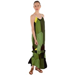 Mosaic Structure Background Tile Cami Maxi Ruffle Chiffon Dress by Ravend