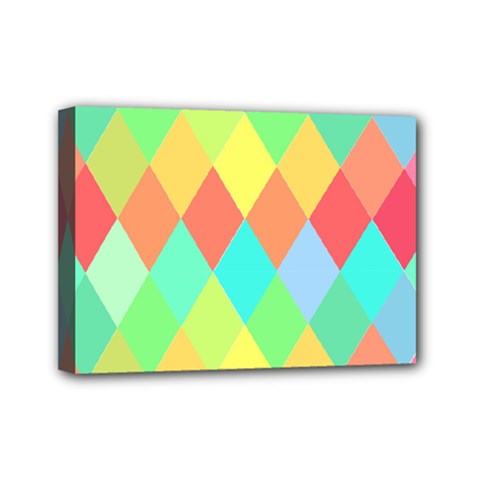 Low Poly Triangles Mini Canvas 7  X 5  (stretched) by Ravend