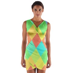 Low Poly Triangles Wrap Front Bodycon Dress