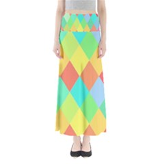 Low Poly Triangles Full Length Maxi Skirt