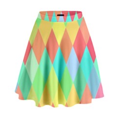 Low Poly Triangles High Waist Skirt by Ravend