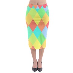 Low Poly Triangles Midi Pencil Skirt