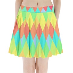 Low Poly Triangles Pleated Mini Skirt