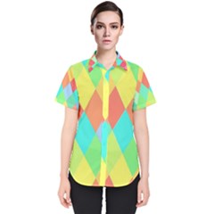 Low Poly Triangles Women s Short Sleeve Shirt