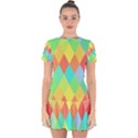 Low Poly Triangles Drop Hem Mini Chiffon Dress View1