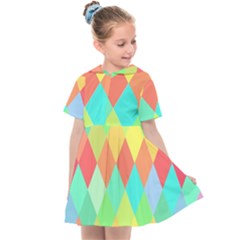 Low Poly Triangles Kids  Sailor Dress