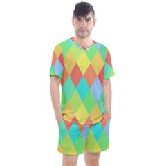Low Poly Triangles Men s Mesh T-shirt And Shorts Set