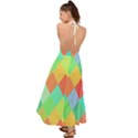 Low Poly Triangles Backless Maxi Beach Dress View2