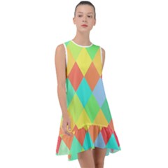 Low Poly Triangles Frill Swing Dress