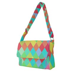 Low Poly Triangles Full Print Messenger Bag (M)