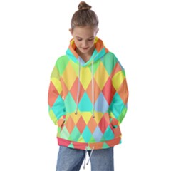 Low Poly Triangles Kids  Oversized Hoodie
