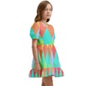 Low Poly Triangles Kids  Short Sleeve Dolly Dress View3