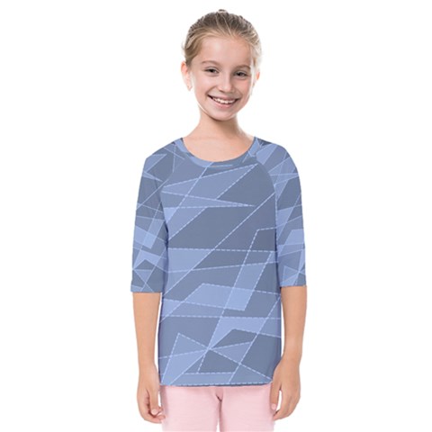 Lines Shapes Pattern Web Creative Kids  Quarter Sleeve Raglan T-shirt by Ravend