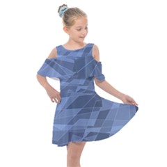 Lines Shapes Pattern Web Creative Kids  Shoulder Cutout Chiffon Dress