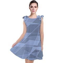 Lines Shapes Pattern Web Creative Tie Up Tunic Dress