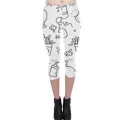 Set Chalk Out Scribble Collection Capri Leggings  by Ravend