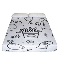 Set Chalk Out Scribble Collection Fitted Sheet (california King Size)