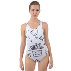 Set Chalk Out Scribble Collection Cut-out Back One Piece Swimsuit