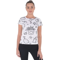 Set Chalk Out Scribble Collection Short Sleeve Sports Top  by Ravend