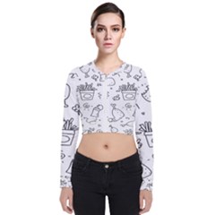 Set Chalk Out Scribble Collection Long Sleeve Zip Up Bomber Jacket