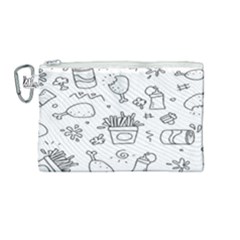 Set Chalk Out Scribble Collection Canvas Cosmetic Bag (medium) by Ravend