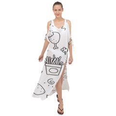 Set Chalk Out Scribble Collection Maxi Chiffon Cover Up Dress