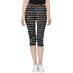 Close Up Code Coding Computer Inside Out Lightweight Velour Capri Leggings  by Amaryn4rt