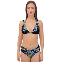 Flower Pattern Design Abstract Background Double Strap Halter Bikini Set by Amaryn4rt