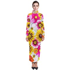 Flowers Blossom Bloom Nature Plant Turtleneck Maxi Dress by Amaryn4rt