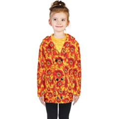 Gerbera Flowers Blossom Bloom Kids  Double Breasted Button Coat by Amaryn4rt