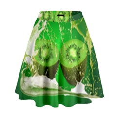 Kiwi Fruit Vitamins Healthy Cut High Waist Skirt by Amaryn4rt